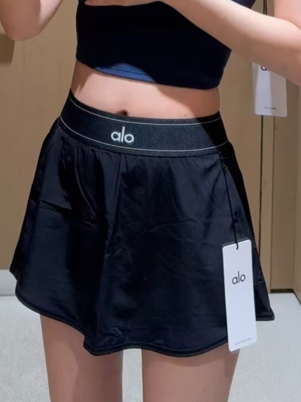 🤹‍♀️ALO NWT Match Point Black Mini Tennis Skirt🏌️Sporty Everyday Style